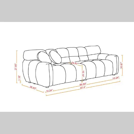 7399-3S Green Boucle Fabric Sofa for Home Use – Comfortable 3-Seater