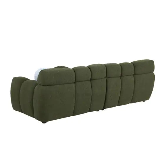 7399-3S Green Boucle Fabric Sofa for Home Use – Comfortable 3-Seater