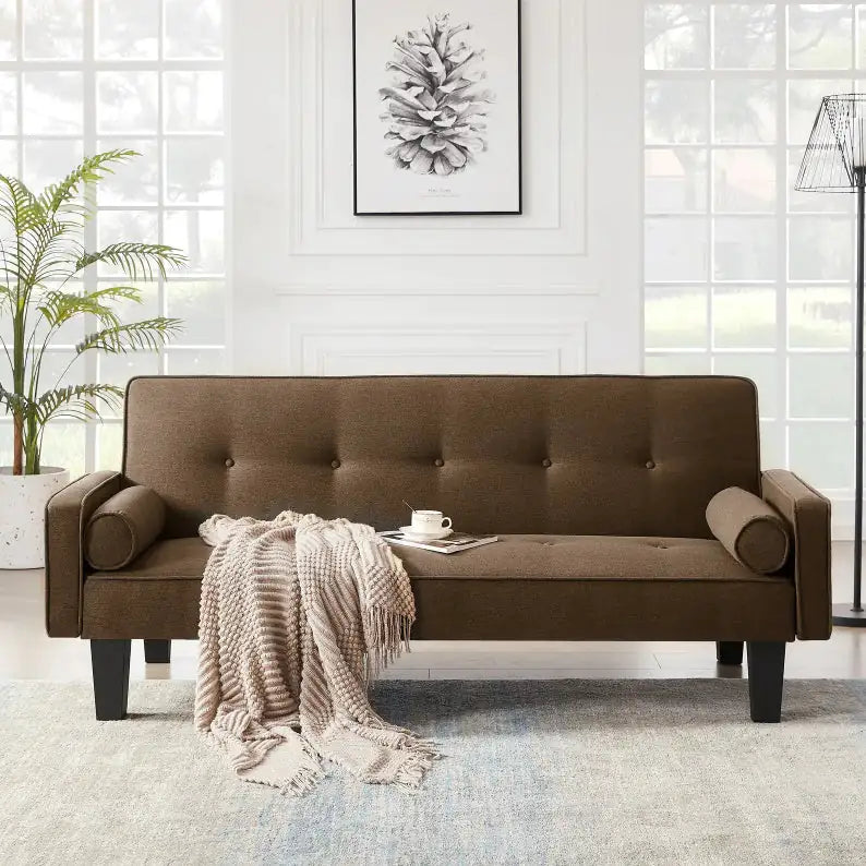 Fabric Sofa Medieval Love Seat with Pillows, Button Tufted Pull Point Design, Living Room Couch, Modern Upholstered Sofa