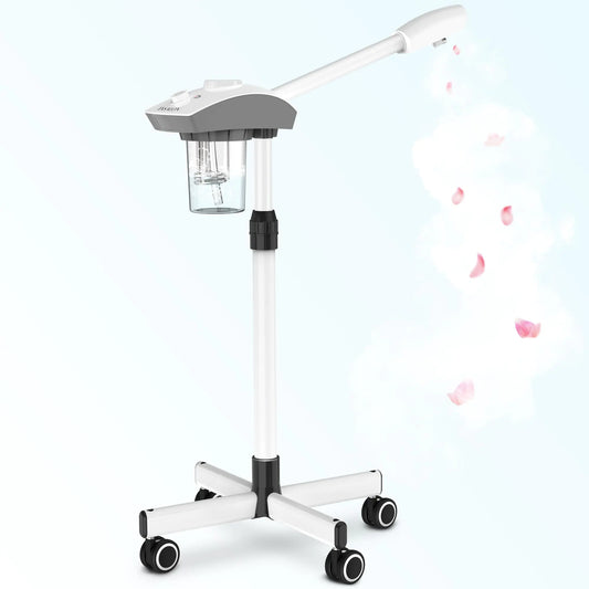 TASALON Professional Facial Steamer on Wheels – Hot Ozone Mist, Adjustable Height & 360° Rotation – Spa, Salon & Home Skin Rejuvenation Machine