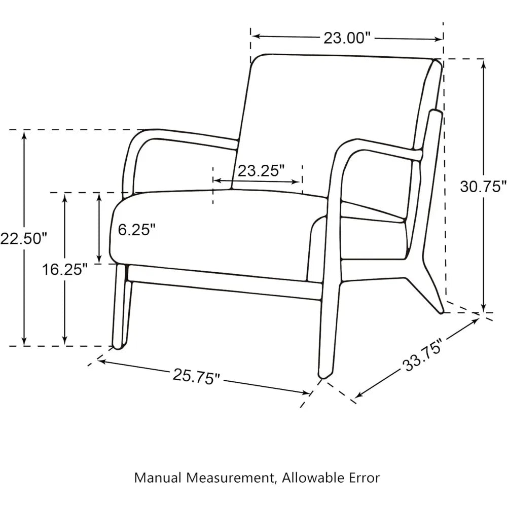 Mid-Century Modern Rubberwood Armchair with Foam Seat – Stylish and Durable Living Room Seating – Supports Up to 330 lbs – Easy Assembly-SHS12