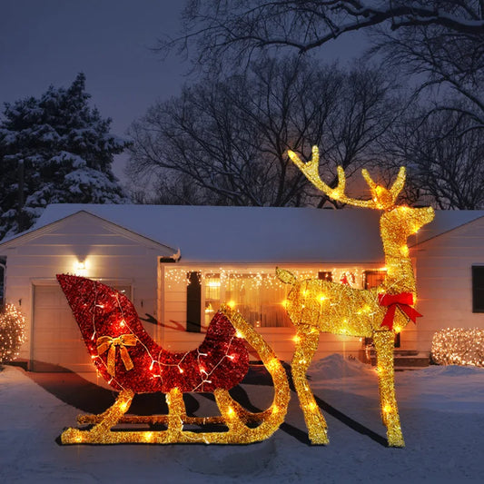 Cheerful Christmas Reindeer Scene -SHS1