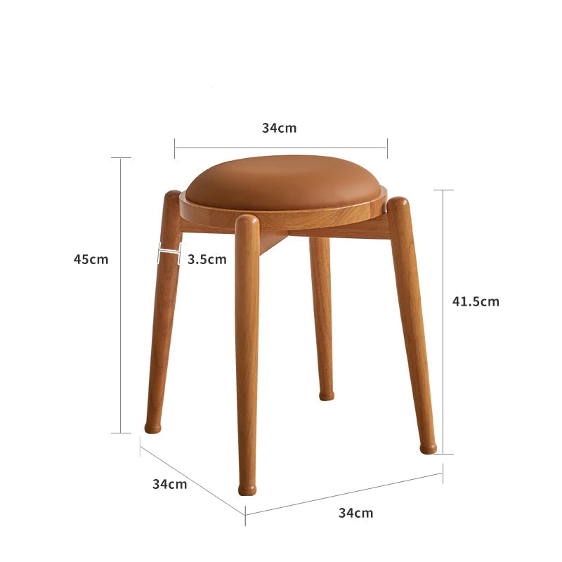 Modern Multifunctional Wooden Stool – Luxury Folding Design for Kitchen, Dining, and Home Use