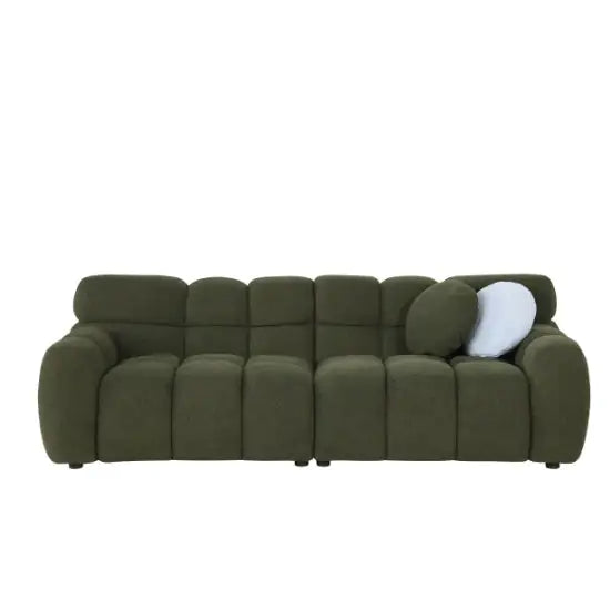 7399-3S Green Boucle Fabric Sofa for Home Use – Comfortable 3-Seater