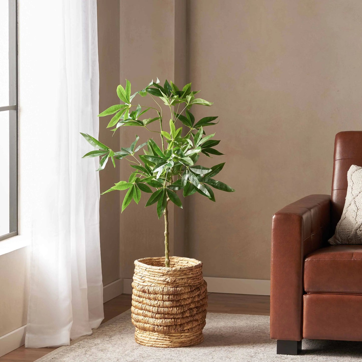 Artificial Pachira Macrocarpa Money Tree - Green Faux Plant for Feng Shui & Home Décor