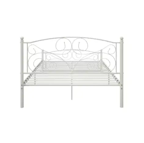 Full Size Unique Flower Metal Bed Frame with Headboard & Footboard, Sturdy System, No Box Spring Needed