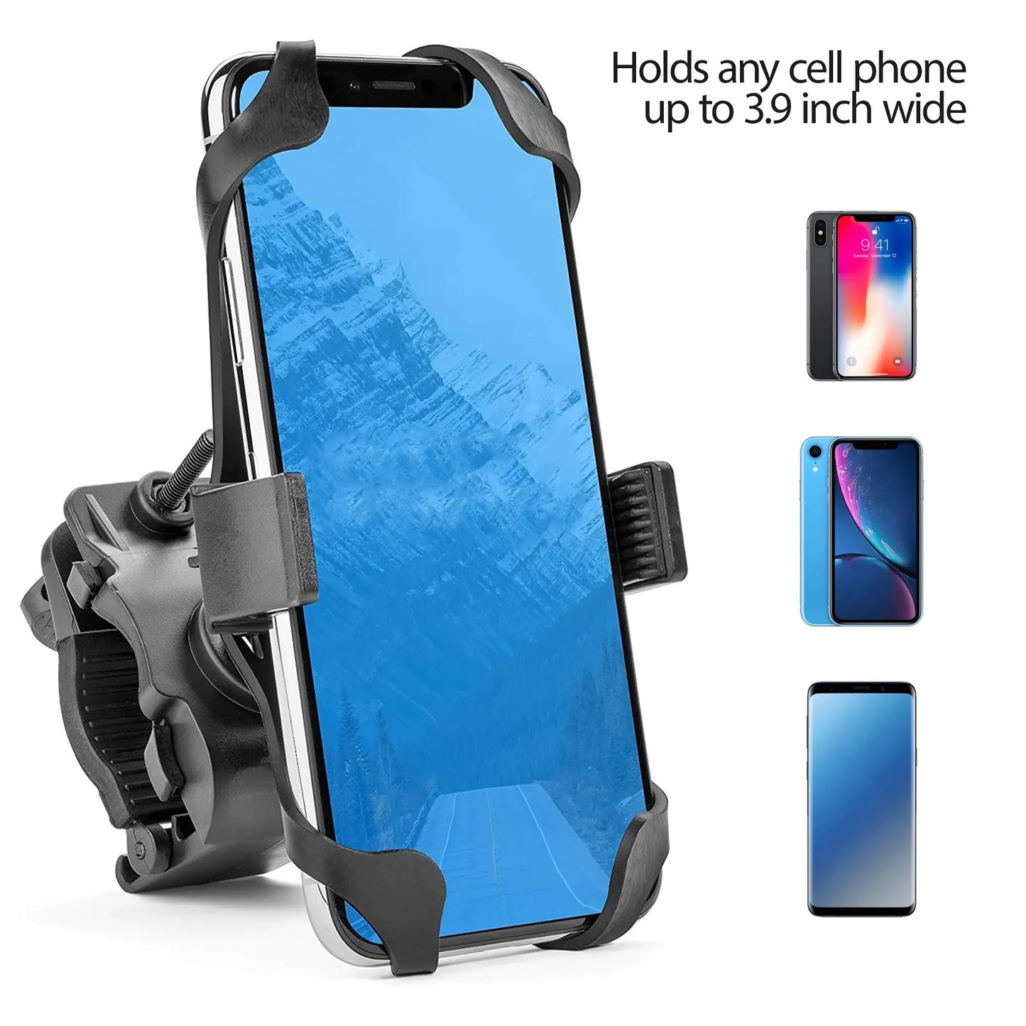 Universal Bike Phone Mount Holder – 360° Rotation, Secure Grip, Easy Install – Fits iPhone, Samsung, GPS – for Bicycle, Motorcycle, Scooter