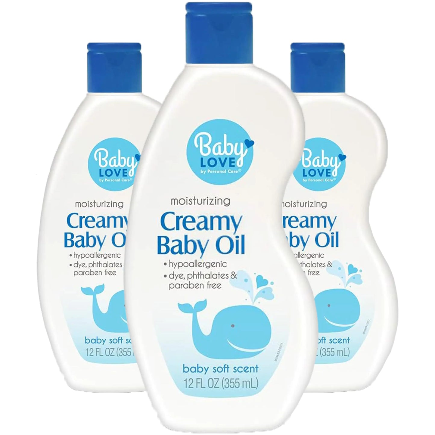 Moisturizing Creamy Baby Oil, Hypoallergenic, 12 oz – Pack of 3 | Gentle Daily Skin Care for Babies & Adults