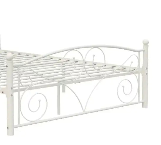 Full Size Unique Flower Metal Bed Frame with Headboard & Footboard, Sturdy System, No Box Spring Needed