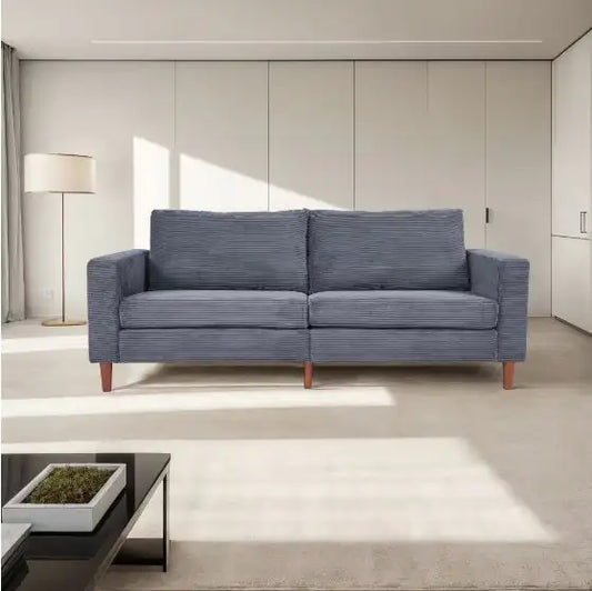 Grey Linen Sofa for Living Room, Bedroom, and Office