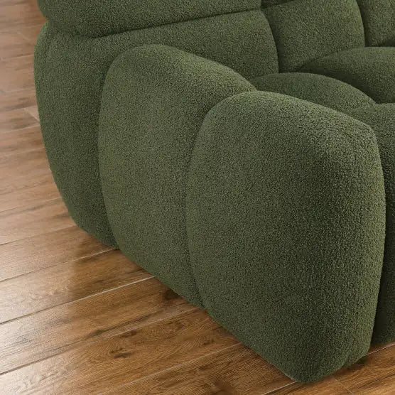 7399-3S Green Boucle Fabric Sofa for Home Use – Comfortable 3-Seater