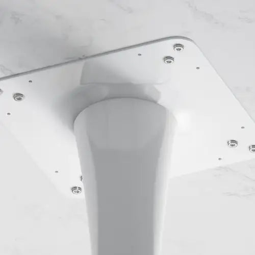 31.5" Modern Hexagonal Coffee Table – White Faux Marble Top with Metal Base, Small Space Accent Table for Living Room, Kitchen, or Dining Room