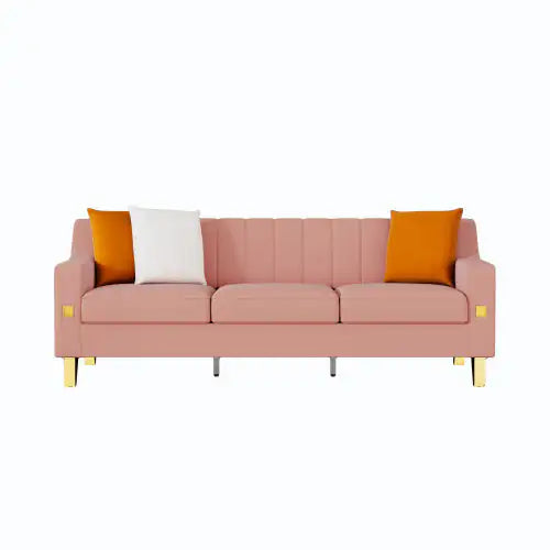 Pink Velvet 2-Piece Living Room Sofa Set – Loveseat & Sofa