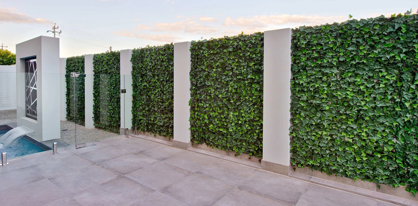 Artificial Boston Ivy Green Wall Panel – 33 Sq Ft, UV Resistant, Lifelike Faux Ivy for Garden or Indoor Use