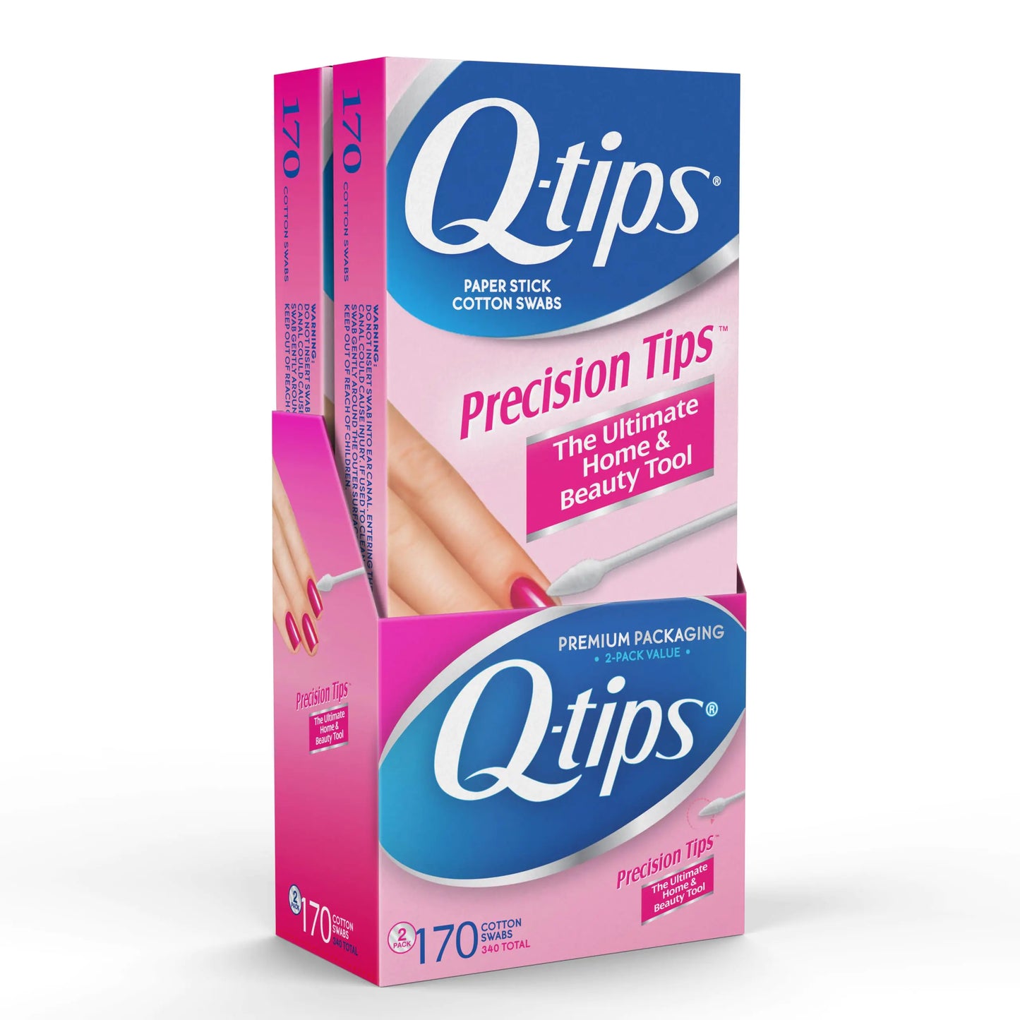 Q-tips Precision Tips Cotton Swabs – 170 Count (Pack of 2) – Soft Pointed Cotton Tips for Makeup, Beauty, Cleaning & Personal Care