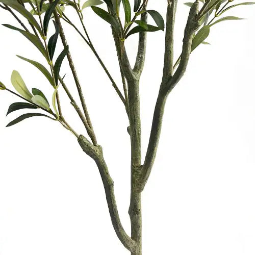 Artificial Olive Tree - Lifelike Indoor Decorative Plant with Silvery Green Leaves and Purple Olives, Pre-Potted, 71" Tall