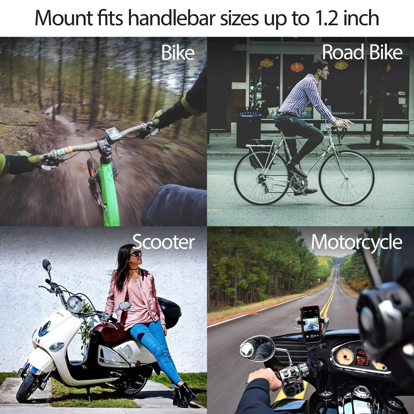 Universal Bike Phone Mount Holder – 360° Rotation, Secure Grip, Easy Install – Fits iPhone, Samsung, GPS – for Bicycle, Motorcycle, Scooter